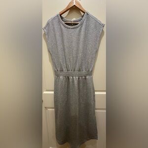 Lou & Grey Heather Gray Midi Dress Pockets NWT Size Small